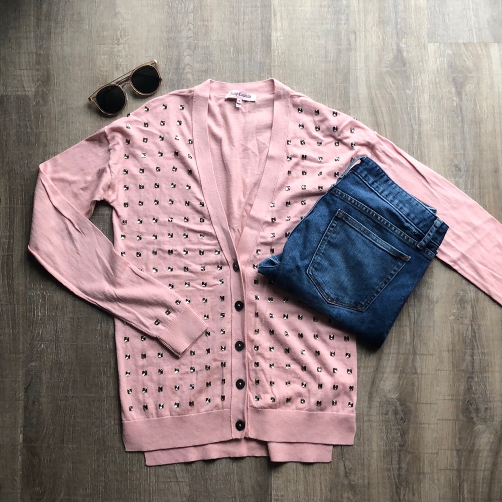 Juicy Couture light pink knit cardigan